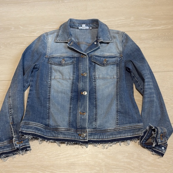 Chico's Blue Denim Jacket Relaxed Fit - Picture 4 of 9